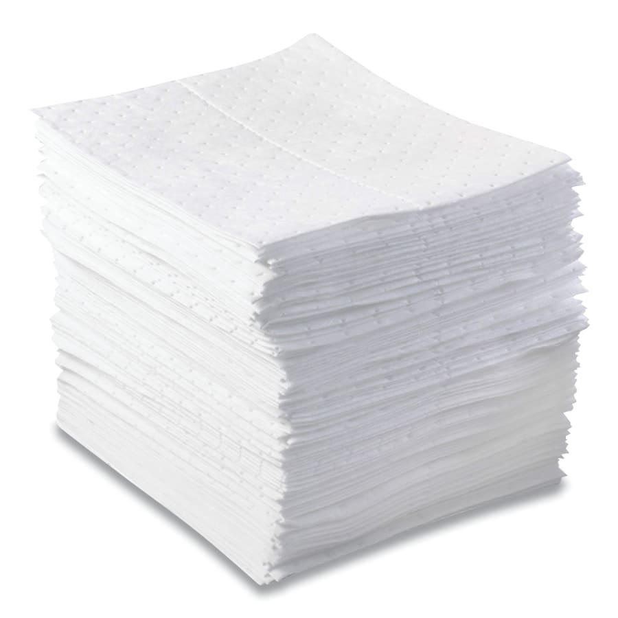 Anchor Brand Oil-Only Sorbent Pads – Heavyweight, White, 15" x 17", 100 Sheets/Bale