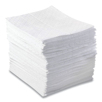 Anchor Brand Oil-Only Sorbent Pads – Heavyweight, White, 15" x 17", 100 Sheets/Bale