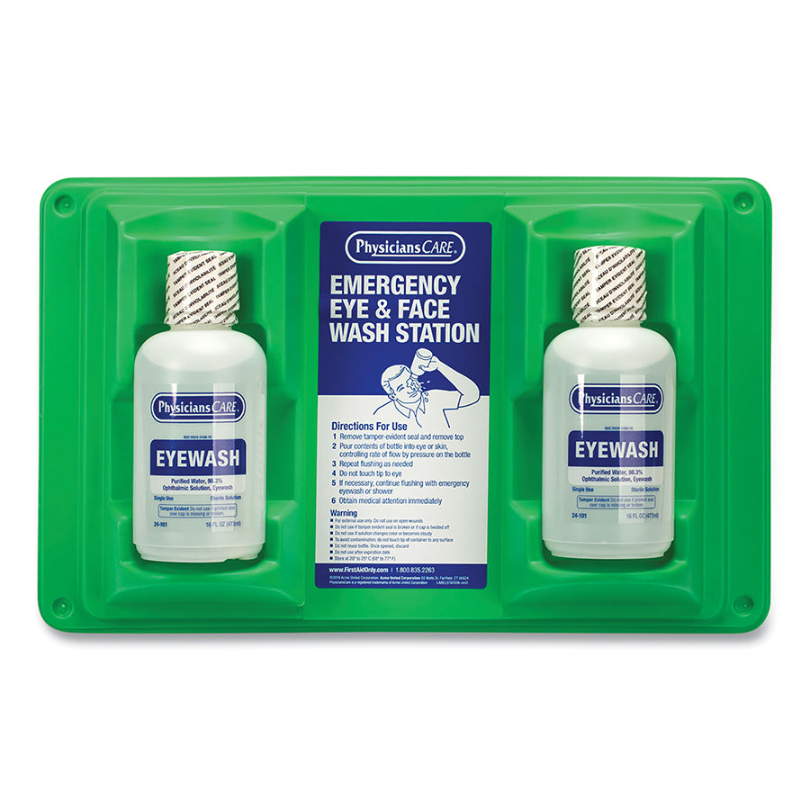 First Aid Only® Eye and Skin Flush Emergency Station – Twin 16 oz Bottles
